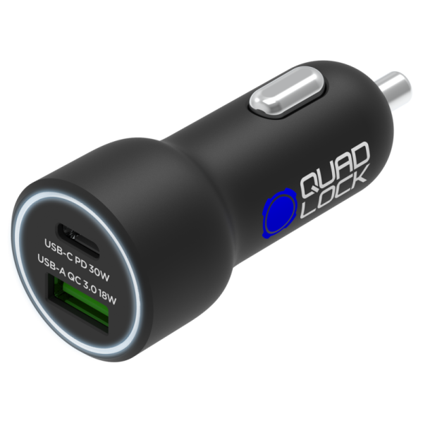 Carregador isqueiro QUAD LOCK duplo USB (C+A) 48W