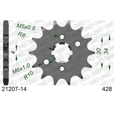 AFAM FR SPROC 428 STEEL ST...