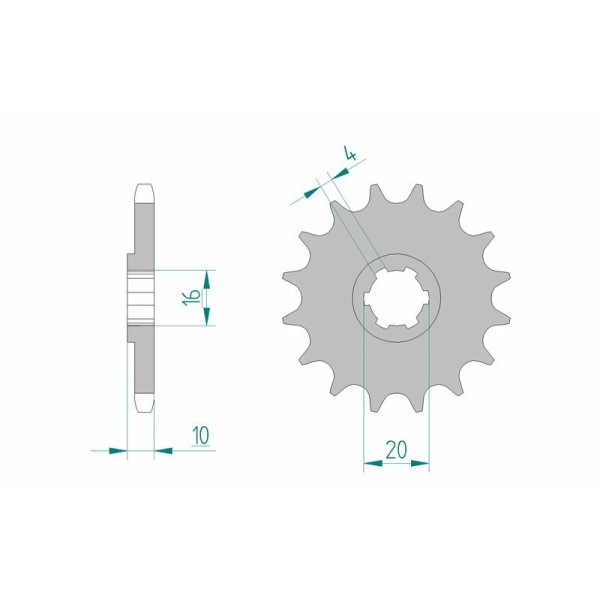 AFAM FR SPROC 428 STEEL ST 22205, 15