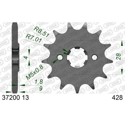 AFAM FR SPROC 428 STEEL ST...