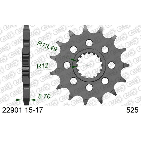 AFAM FR SPROC 525 STEEL ST 22901, 17