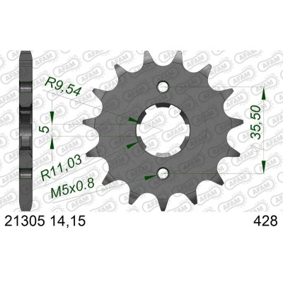 AFAM FR SPROC 428 STEEL ST...
