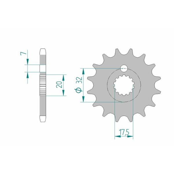 AFAM FR SPROC 428 STEEL ST 85200, 16