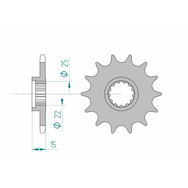 AFAM FR SPROC 520 STEEL ST 24510, 15