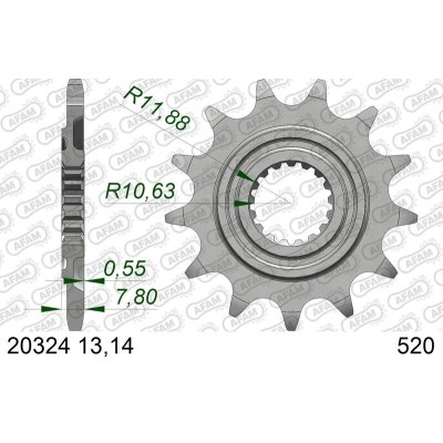 AFAM FR SPROC 520 STEEL ST...