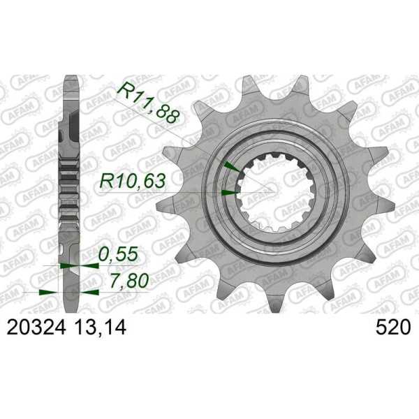 AFAM FR SPROC 520 STEEL ST 20324, 13