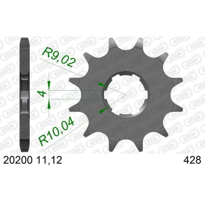 AFAM FR SPROC 428 STEEL ST...