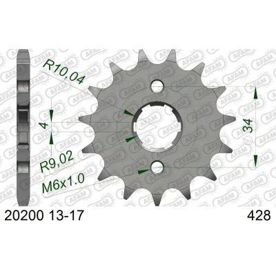 AFAM FR SPROC 428 STEEL ST...