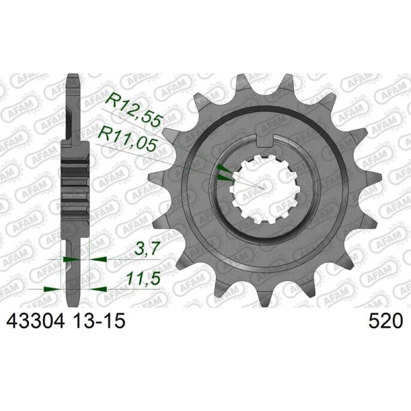 AFAM FR SPROC 520 STEEL ST 43304, 14