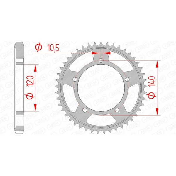 AFAM RR SPROC 530 STEEL ST 86603, 43