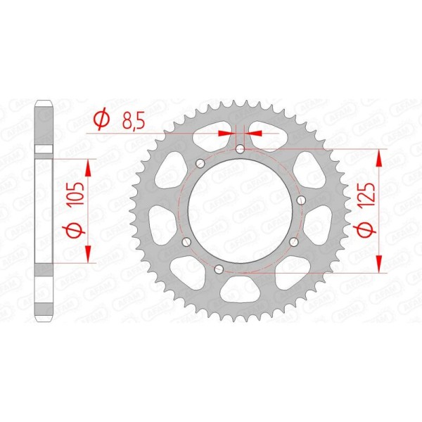AFAM RR SPROC 428 STEEL ST 47200, 56