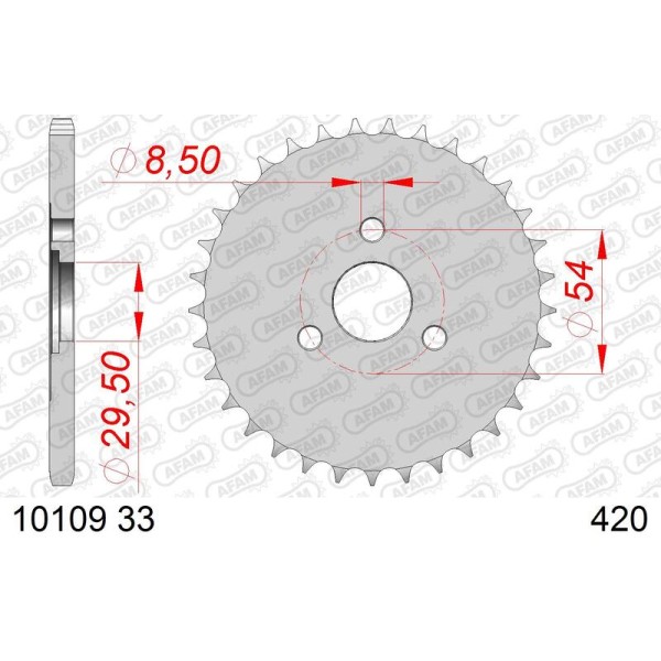 AFAM RR SPROC 420 STEEL ST 10109, 33