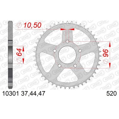 AFAM RR SPROC 520 STEEL ST...