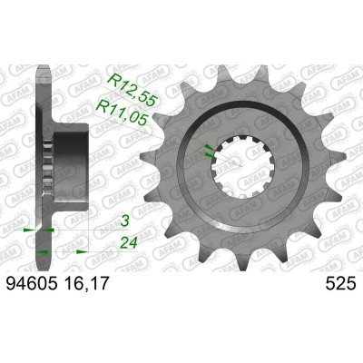 AFAM FR SPROC 525 STEEL ST...