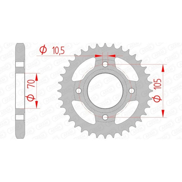 AFAM RR SPROC 530 STEEL ST 10401, 38