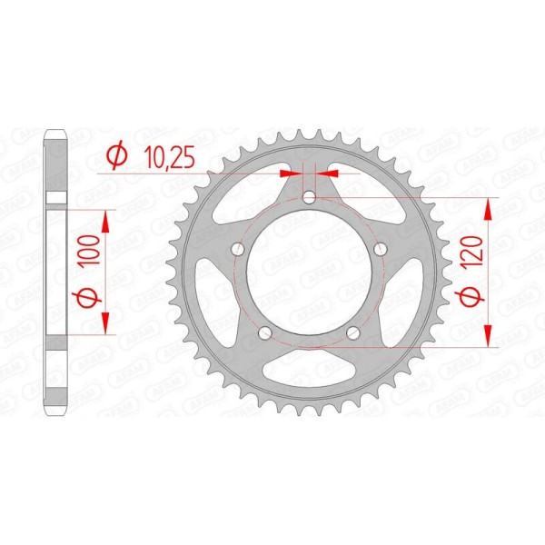 AFAM RR SPROC 525 STEEL ST 35802, 43
