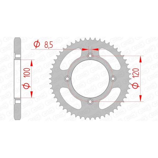 AFAM RR SPROC 428 STEEL ST 38200, 46