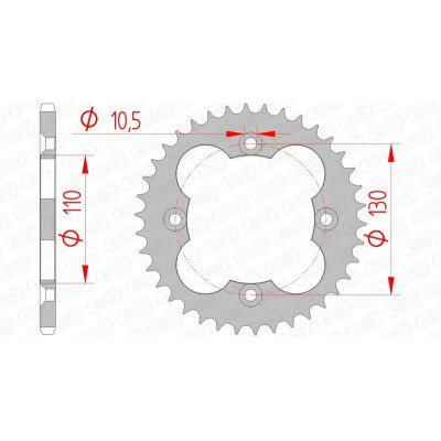 AFAM RR SPROC 520 STEEL ST...