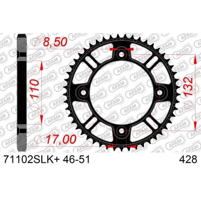 AFAM RR SPROC 428 STEEL UL...