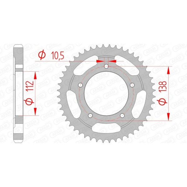 AFAM RR SPROC 530 STEEL ST 12607, 48