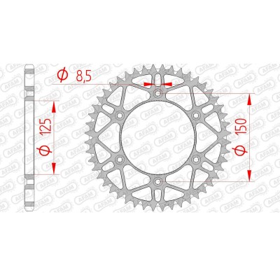 AFAM RR SPROC 520 STEEL SC...