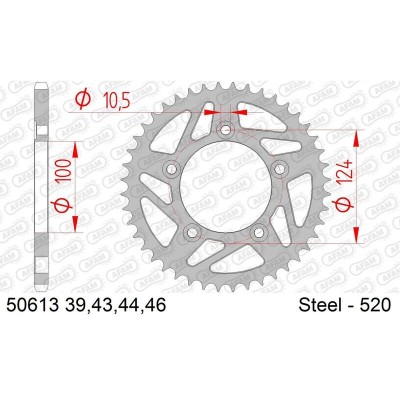 AFAM RR SPROC 520 STEEL ST...