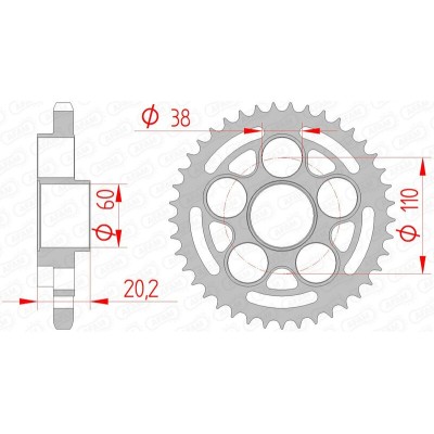 AFAM RR SPROC 525 STEEL ST...