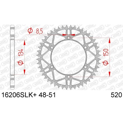 AFAM RR SPROC 520 STEEL SC...