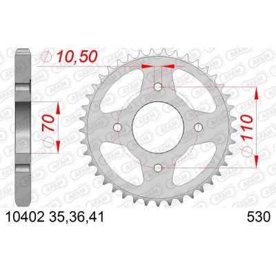 AFAM RR SPROC 530 STEEL ST...