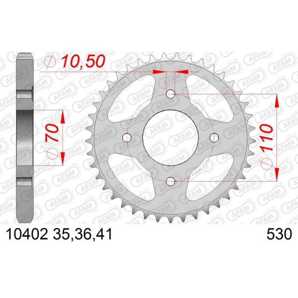 AFAM RR SPROC 530 STEEL ST 10402, 35