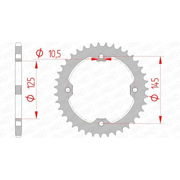 AFAM RR SPROC 520 STEEL ST 12407, 36