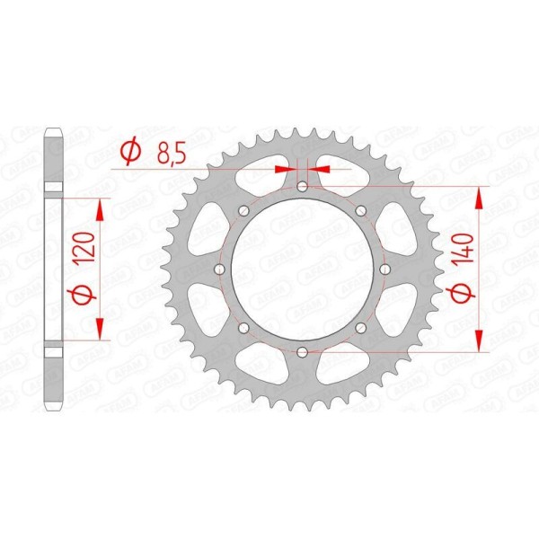 AFAM RR SPROC 520 STEEL ST 16600, 37