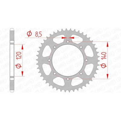 AFAM RR SPROC 520 STEEL ST...