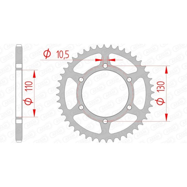AFAM RR SPROC 520 STEEL ST 16500, 43