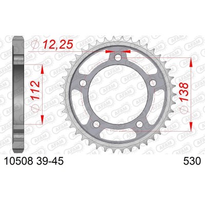 AFAM RR SPROC 530 STEEL ST...