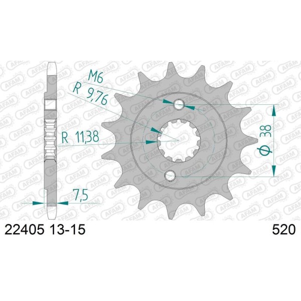 AFAM FR SPROC 520 STEEL ST 22405, 13