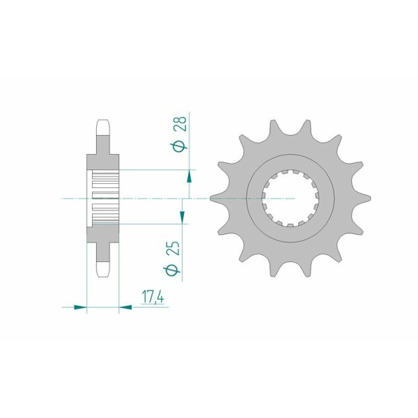 AFAM FR SPROC 525 STEEL ST 91800, 18