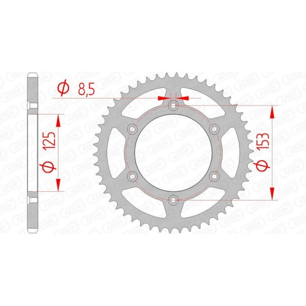 AFAM RR SPROC 520 STEEL ST 10212, 52