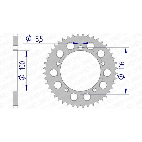 AFAM RR SPROC 420 ALU UL 17100, 44