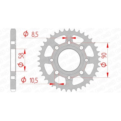 AFAM RR SPROC 428 STEEL ST...