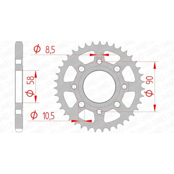 AFAM RR SPROC 428 STEEL ST 10201, 34