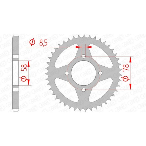 AFAM RR SPROC 428 STEEL ST 14201, 41