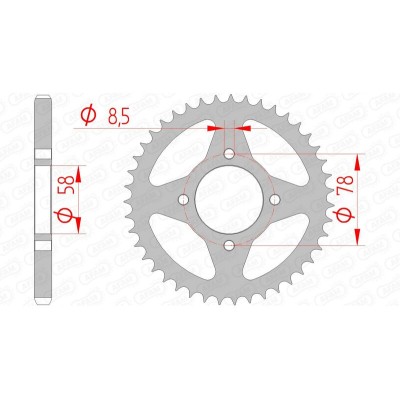 AFAM RR SPROC 428 STEEL ST...