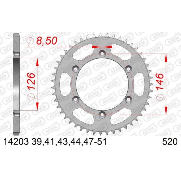 AFAM RR SPROC 520 STEEL ST 14203, 41