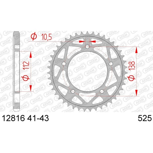 AFAM RR SPROC 525 STEEL ST 12816, 41