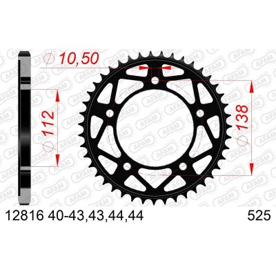 AFAM RR SPROC 525 STEEL ST...