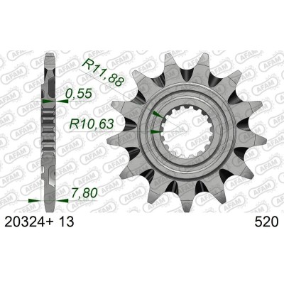 AFAM FR SPROC 520 STEEL SC...