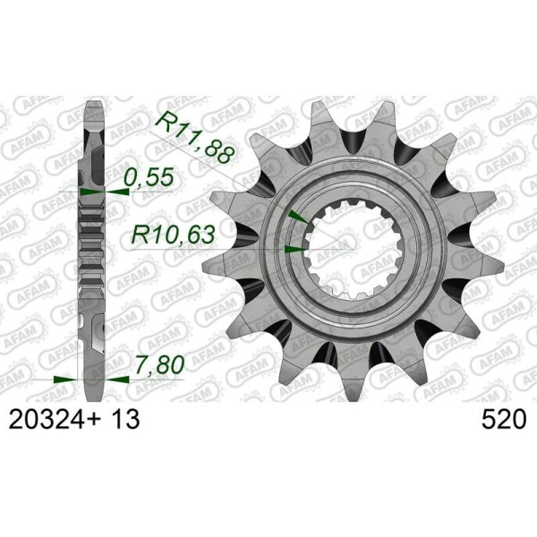 AFAM FR SPROC 520 STEEL SC 20210, 13
