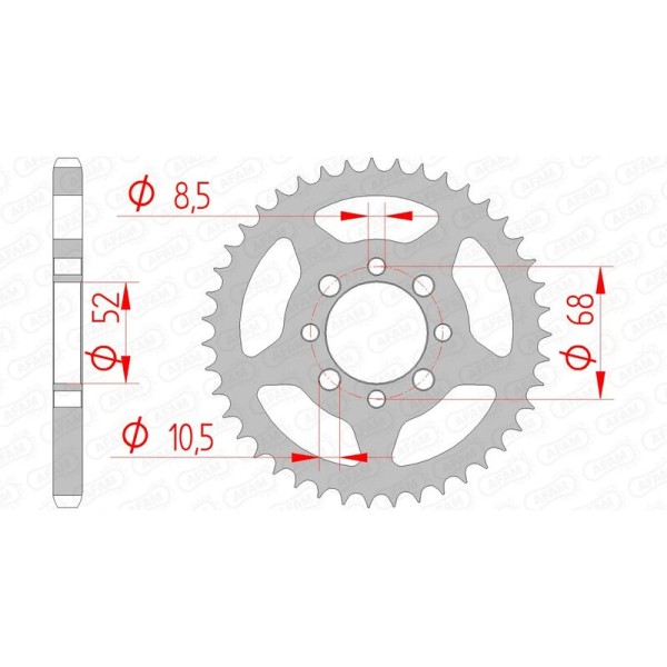 AFAM RR SPROC 428 STEEL ST 14101, 43