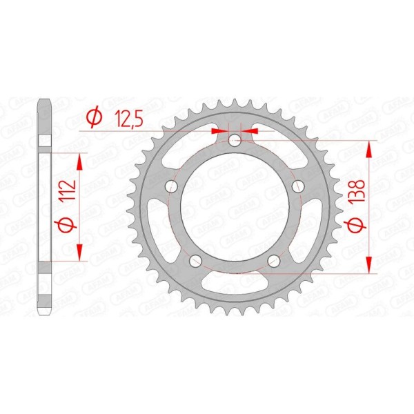AFAM RR SPROC 520 STEEL ST 10627, 43